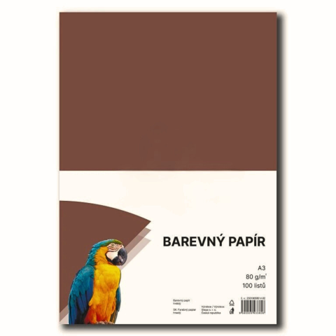Papír barevný Color A3/80 hnědý 100ks
